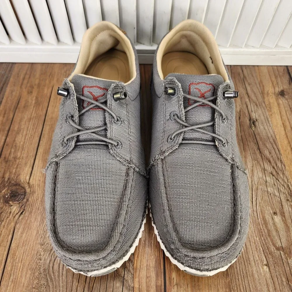 Twisted X Zero-X Mens Sz 8.5 Gray Lace Up Boat Dock Casual Moc Toe Shoes MZX0006